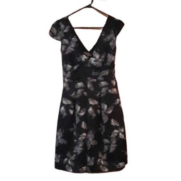 Halston Heritage Floral A-Line Dress - Floral - Black Multi - Picture 2 of 8
